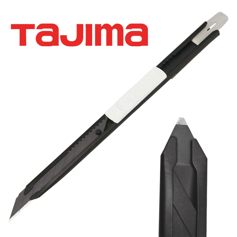 Nóż Tajima 9 mm z łamanym ostrzem – PPF/modelarstwo + 10 ostrzy Tajima