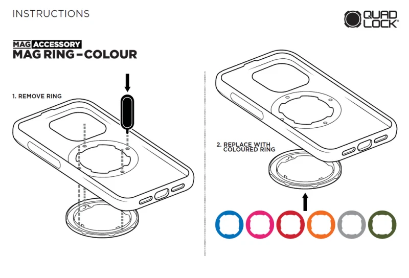 Quad Lock MAG Ring V2 Niebieski — wymienny magnetyczny pierścień